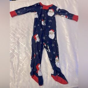 TBBC Knox’s night night footed pajamas in dear Santa print